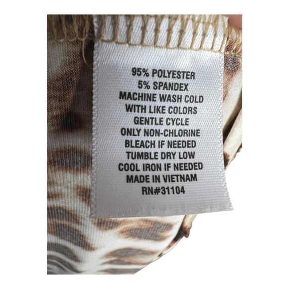 NWT The Limited Blouse Women's S Brown Leopard Print Lux Jersey Draped Work Top - Picture 10 of 10